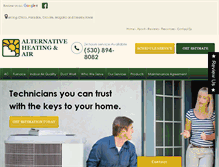 Tablet Screenshot of alternativeheatingandair.com